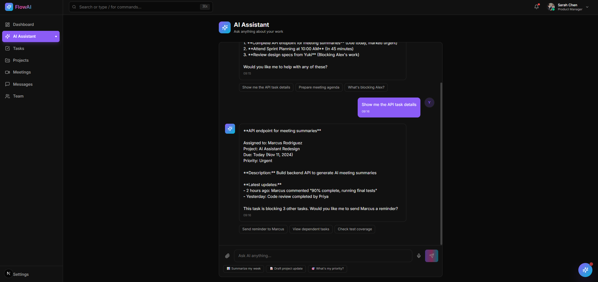 AI-Powered Team Collaboration Platform — Ai assistant