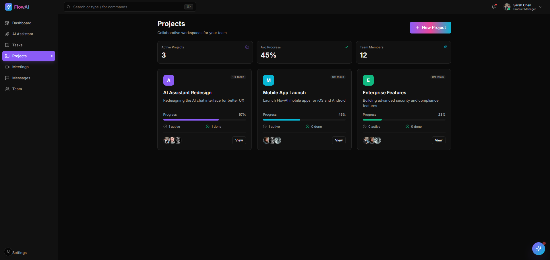AI-Powered Team Collaboration Platform — Task management