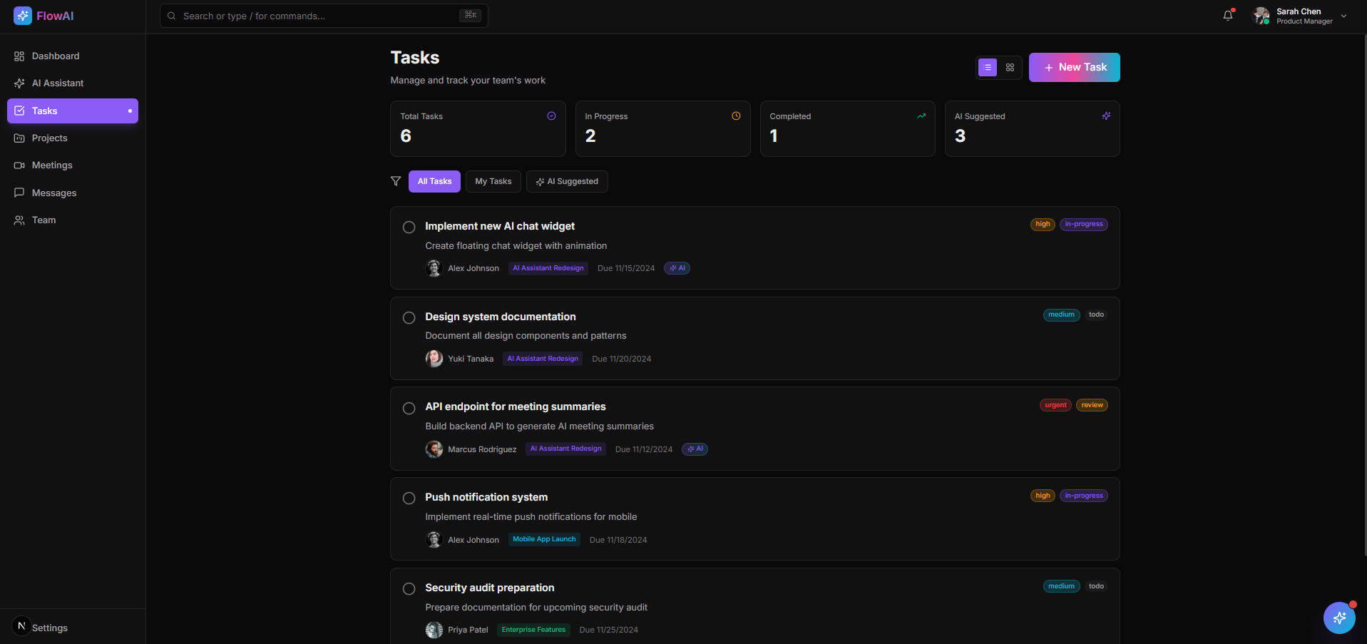 AI-Powered Team Collaboration Platform — Workspace