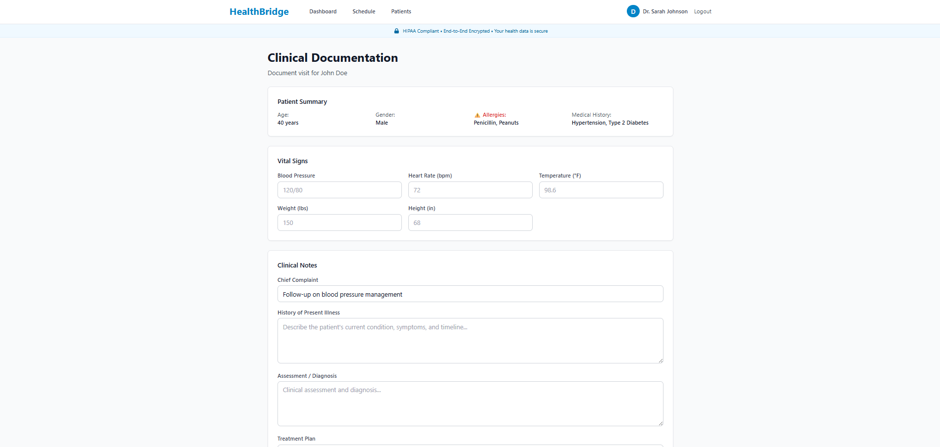 Telehealth & Patient Management Platform — Ehr integration