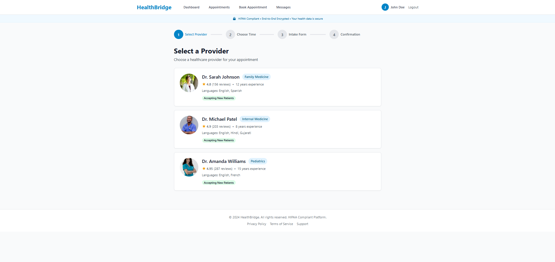 Telehealth & Patient Management Platform — Video consultation
