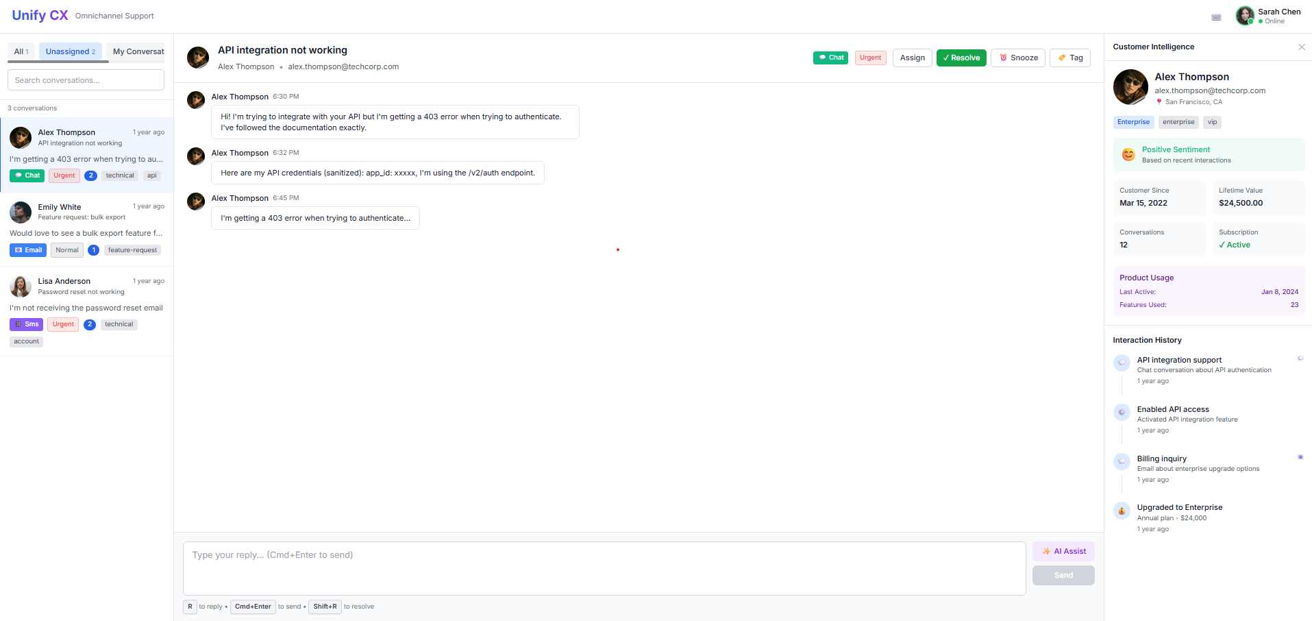 Omnichannel Customer Experience Platform — Customer profile
