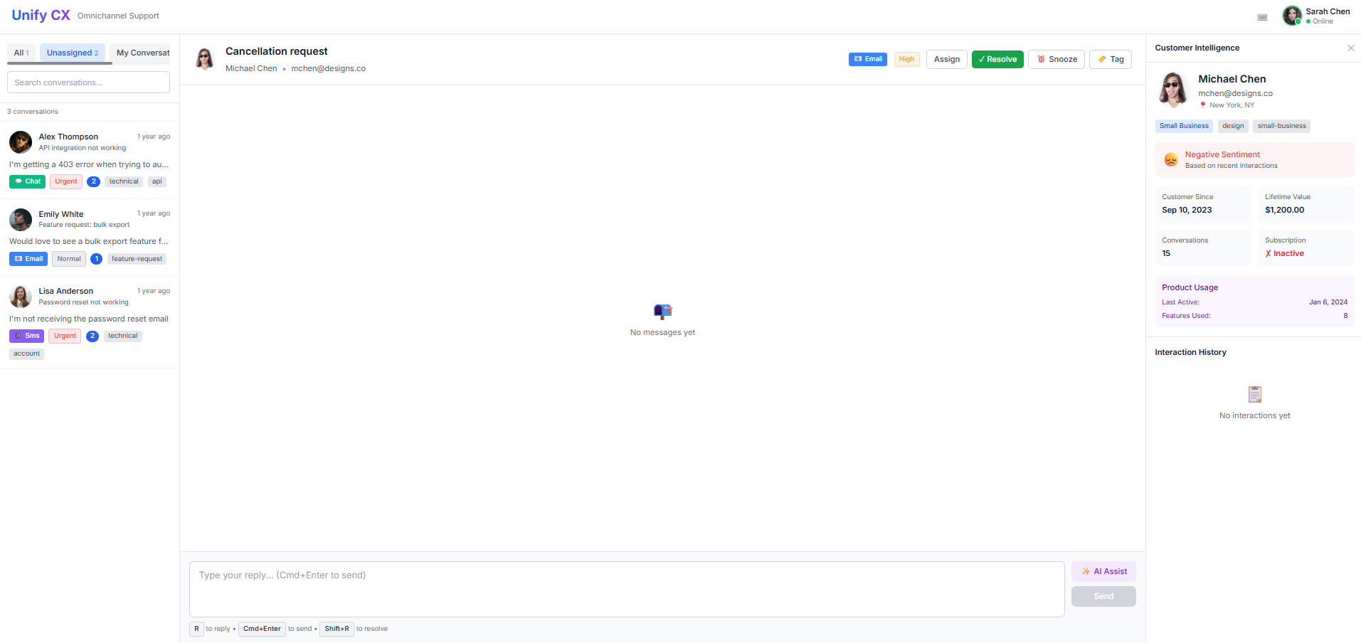 Omnichannel Customer Experience Platform — Dashboard